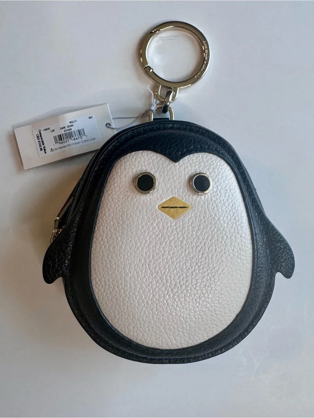 Kate Spade Morty Penguin 🐧 Coin Purse Black & White NWT
